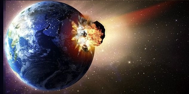 Impatto di una satellite di Vulcano contro la Terra