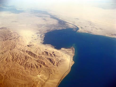 vista aerea del Golfo di Suez